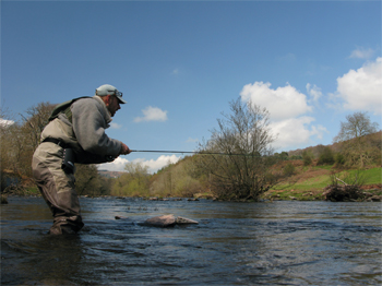 Trout fishing on the Usk