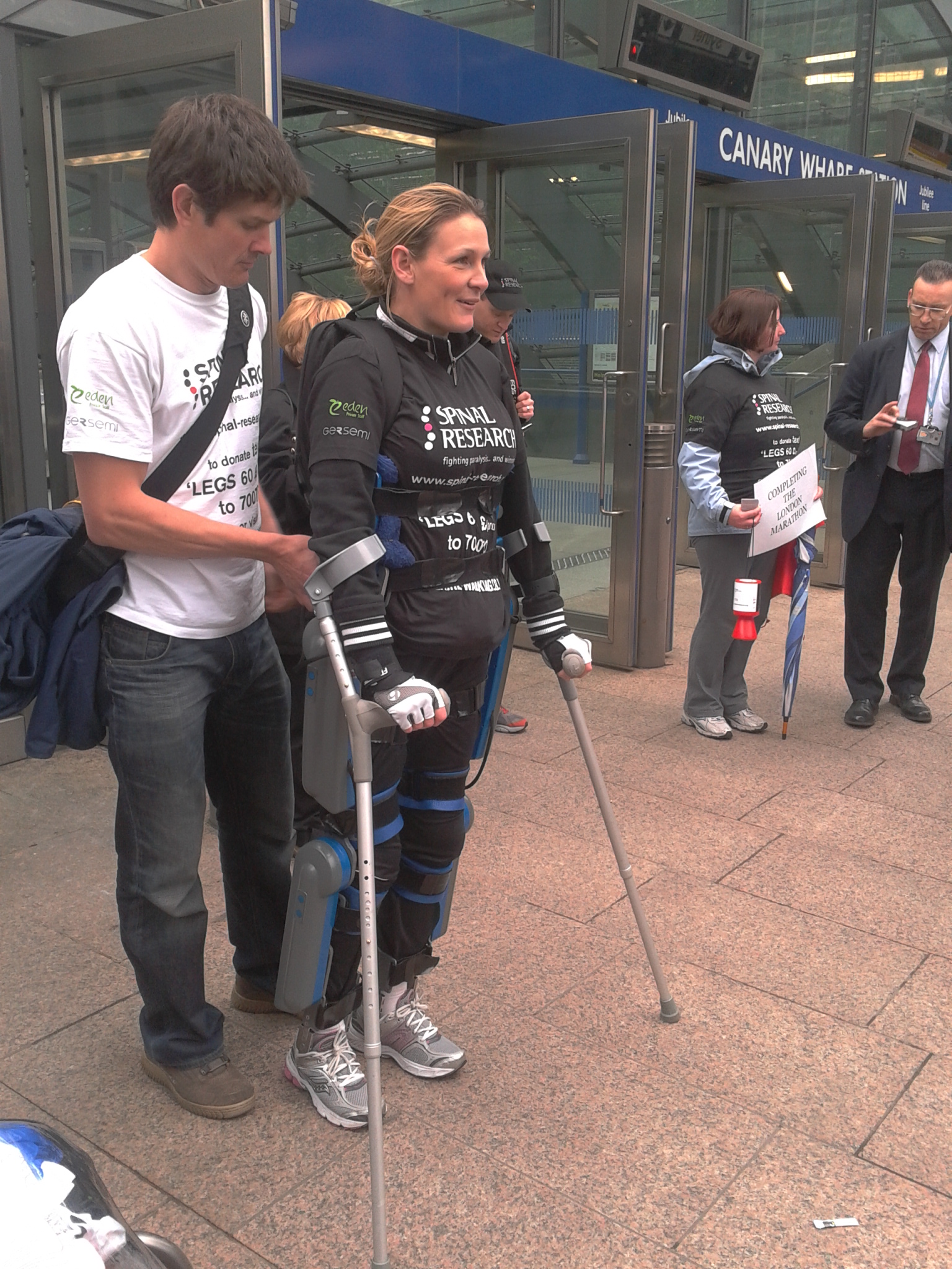 Paralysed event rider Claire Lomas is still walking the London marathon